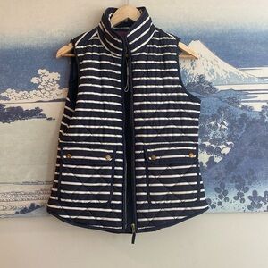 Savile Row Company London Size Small Blue & White Striped Sleeveless Vest NEW